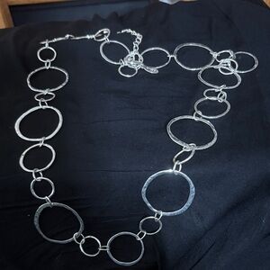 Chico's Silver Circle Link Necklace
